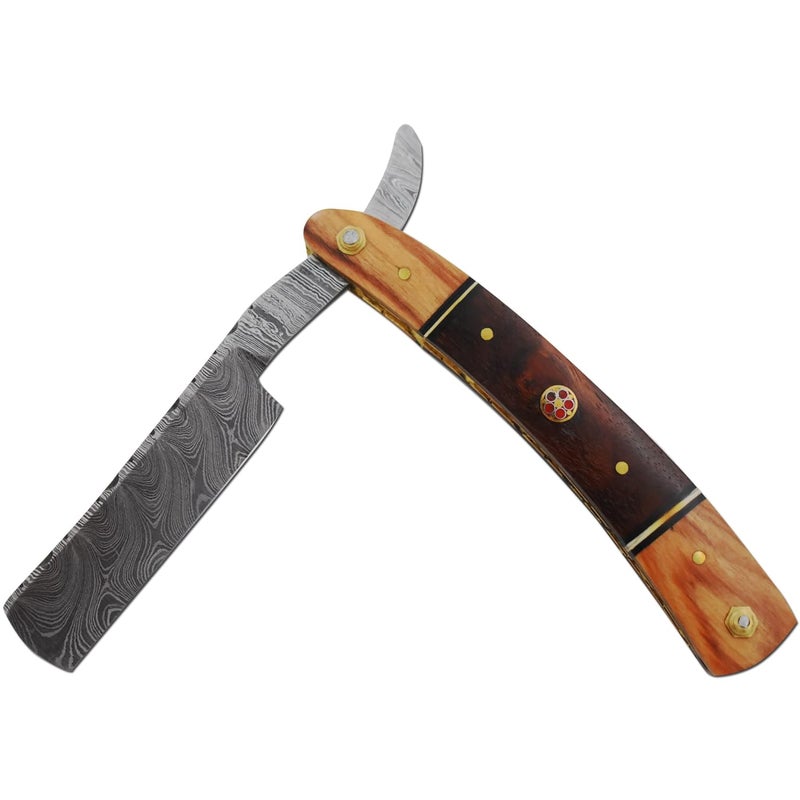 Old Ram Straight Razor | Sharp High Hardness Real Damascus Steel Cutthroat Edge-Blade | Barber Razor (325) - Image 5
